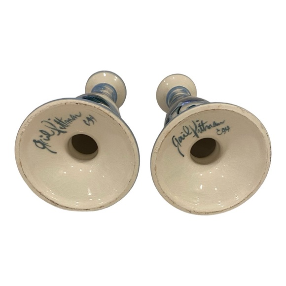 Gail Pittman‎ 8.5" Candle Holders 1994 Signed - Picture 3 of 5